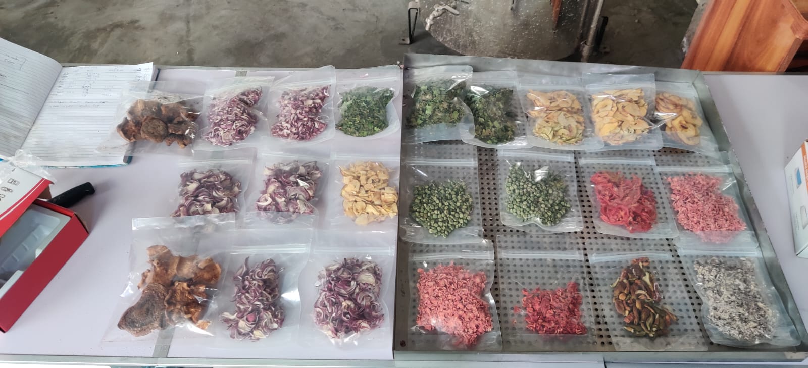 Dehydrated product samples